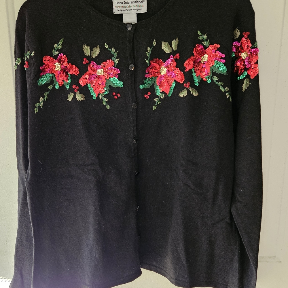 Tiara International *Vintage* Christmas Collection 2004 Holiday Sweater Ladies L